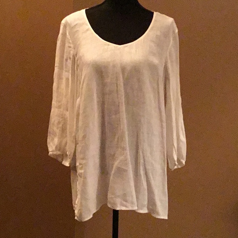 White Linen Top